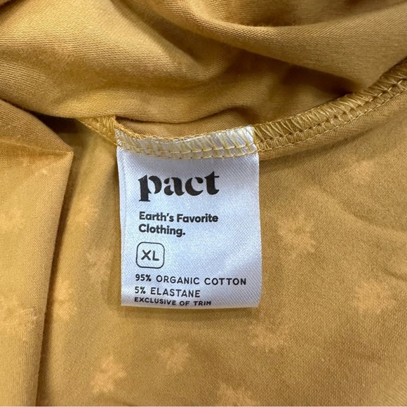 NWT Pact Mustard Yellow Organic Cotton Floral Print Handkerchief Dress - Picture 6 of 7